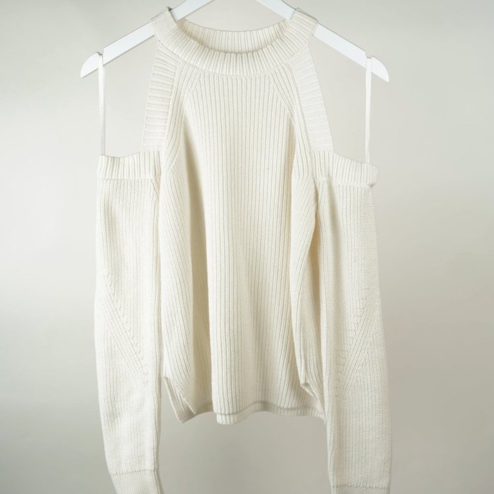 Rag & Bone Dana White Cold-Shoulder Sweater